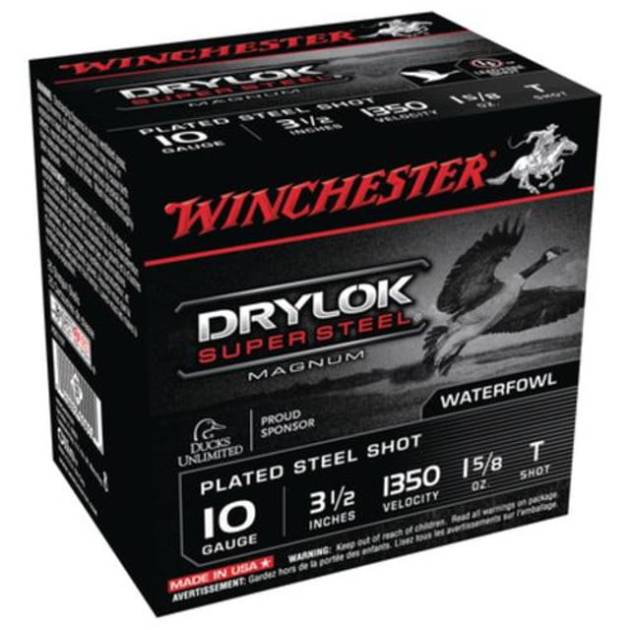 Winchester Super-X Drylok Plated SuperSteel 10 Ga, 3.5", 1-5/8oz, T Shot, 25rd/Box
