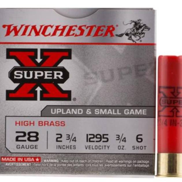 Close× Winchester Super-X High Brass 28 Ga, 2.75", 1295 FPS, .75oz, 6 Shot, 25rd/Box