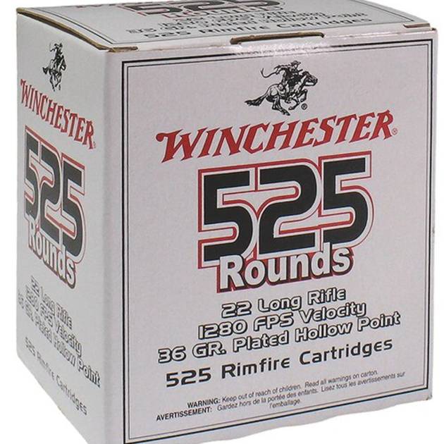 Close× Winchester 22LR 36gr, Copper-Plated, Hollow Point, 525rd/Box