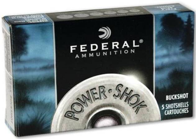 Federal Power Shok Buckshot 12 Ga, 2.75", 27 Pellets, 4 Buck Shot, 5rd Box