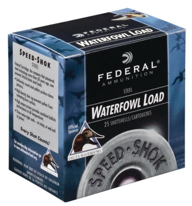 Close× Federal Speed-Shok Steel 10 Ga, 3.5", 1450 FPS, 1.5oz, T Shot, 25rd/Box