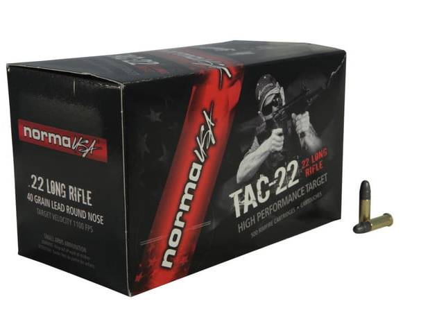 Norma Tac .22 LR, 40gr, Lead Round Nose, 50rd Box