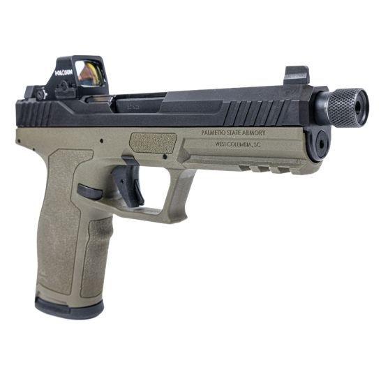 PSA 5.7 Rock Optics Ready Pistol With Threaded Barrel & Holosun 407k Reflex Sight, Two-Tone Sniper Green Rating: 98% of100  (37)