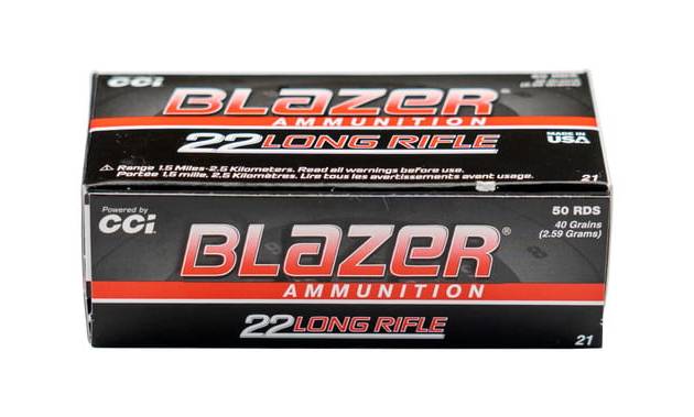 Close× CCI Blazer High Velocity .22 LR, 40gr, Lead Round Nose, 50rd Box