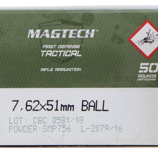 Magtech Tactical M80 Ball 7.62x51mm, 147gr, Full Metal Jacket, 50rd Box
